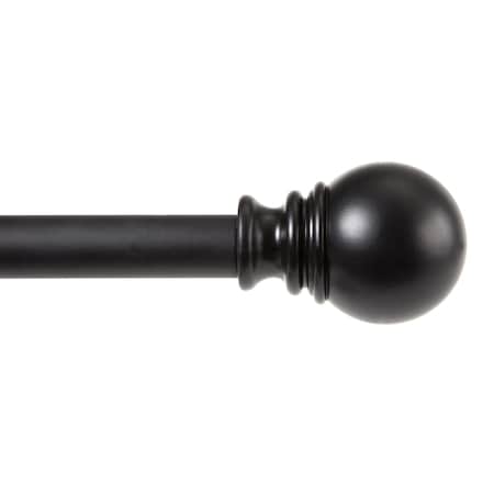 Kenney Mfg Kenney Layla 1" Value Decorative Window Curtain Rod, 30-84", Black KN87002V1NP